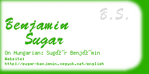 benjamin sugar business card